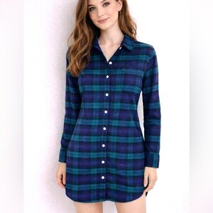 NWT Vineyard Vines Blackwatch Flannel Shirt Dress Size XS